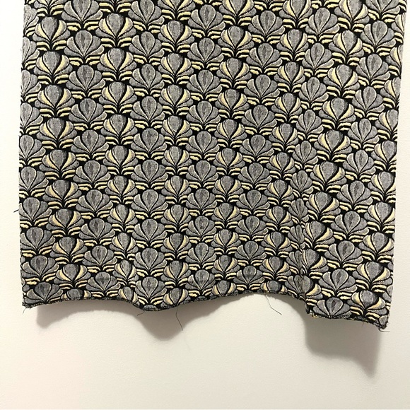 Zara • metallic asian style paisley brocade print short sleeve mini dress - Picture 4 of 16